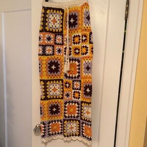 Free People Multicolor Crochet Maxi Skirt